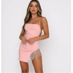 White Fox Come Back to Me Pink Mini Dress Embellished Size L